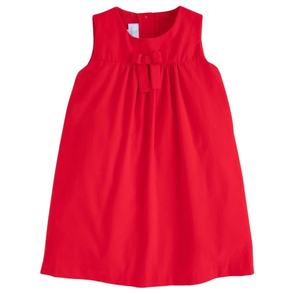 Little English Pleated Bow Jumper - Red Corduroy NWOT